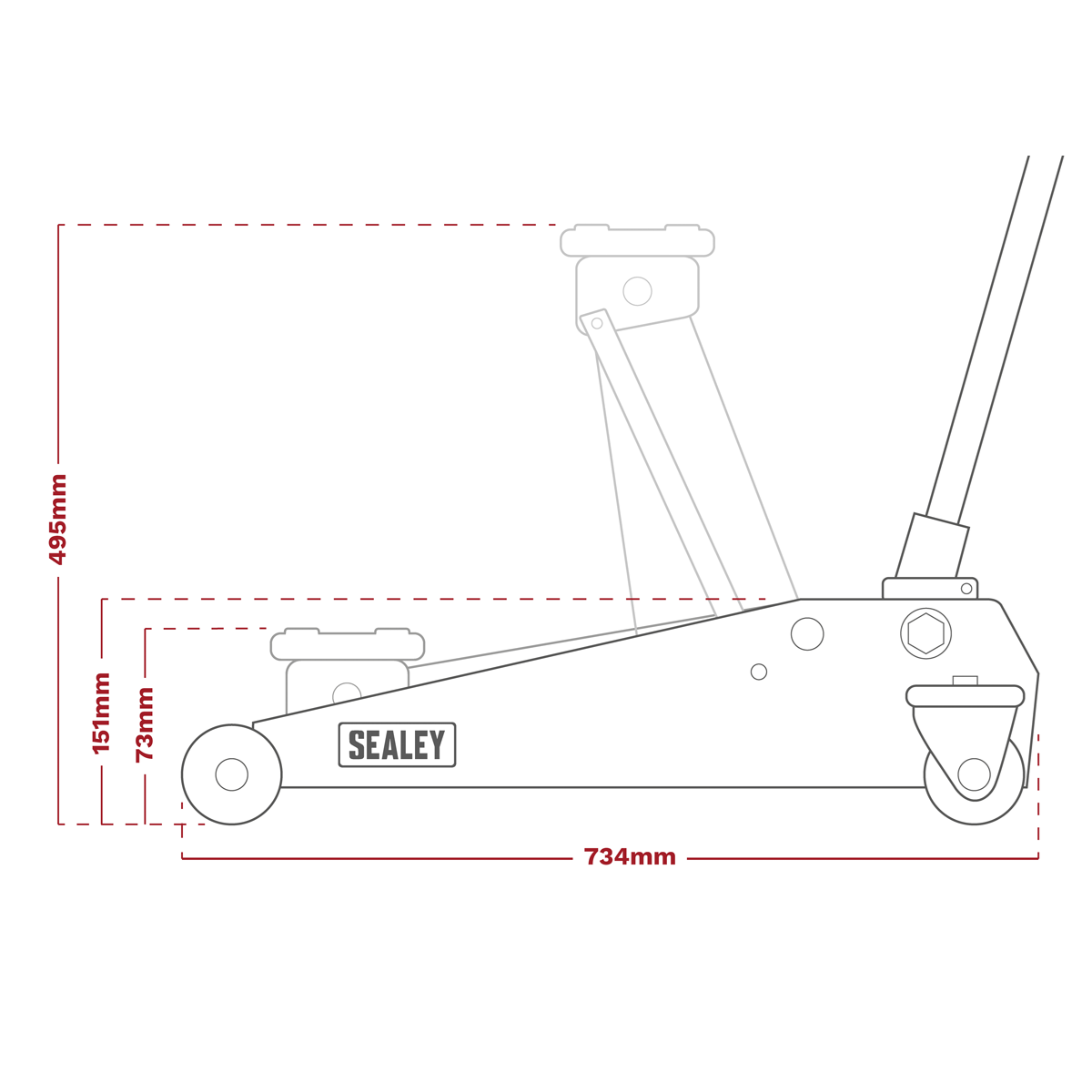 Trolley Jack 2.25tonne Low Entry Rocket Lift - Union Flag (Sealey 2001LEU)