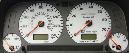 Lockwood VW Golf Mk3 GTi & VR6 0-160MPH GREEN (ST) Dial Kit 40LLL