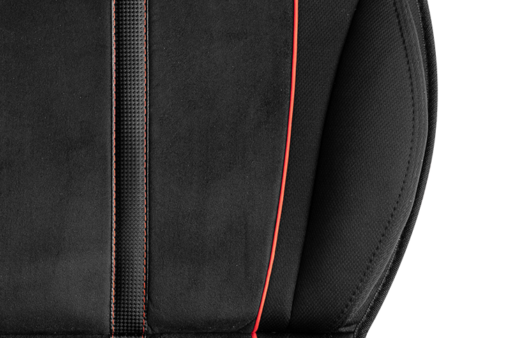 Momo Seat Cushion - STREET BLACK/RED - SINGLE