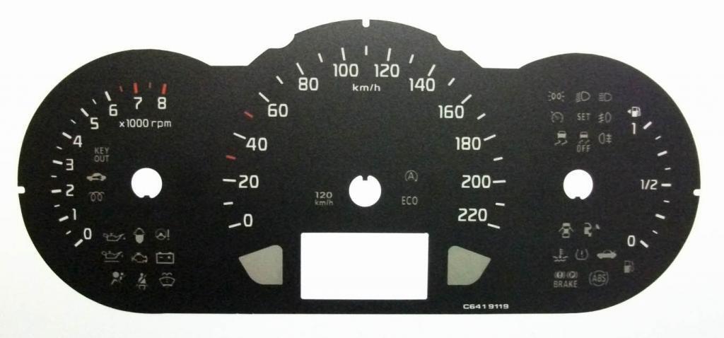 Lockwood Kia Rio Petrol KMH BLACK Dial Conversion Kit C641