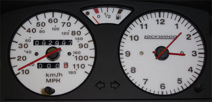 Lockwood Peugeot 106 10-110MPH VDO Instruments - no Rev CREAM (A) Dial Kit 44N2