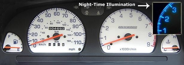 Lockwood RED (W) Dial Kit for Subaru Impreza 1993-2001 110MPH/7000RPM 40KKK1