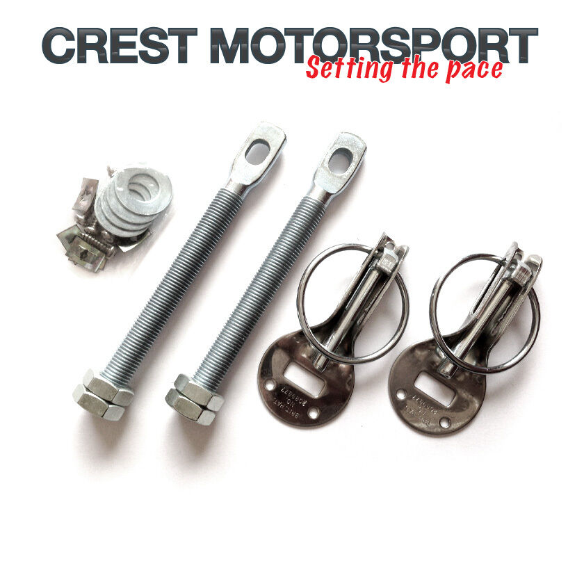 Competition STAINLESS STEEL Bonnet Pin/Boot Fastener Kit (Pair) Race/Rally Car