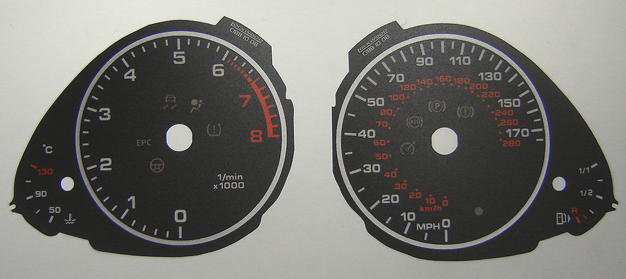 Lockwood Audi A4 (B7) 2005-2008 Petrol BLACK Dial Conversion Kit C188