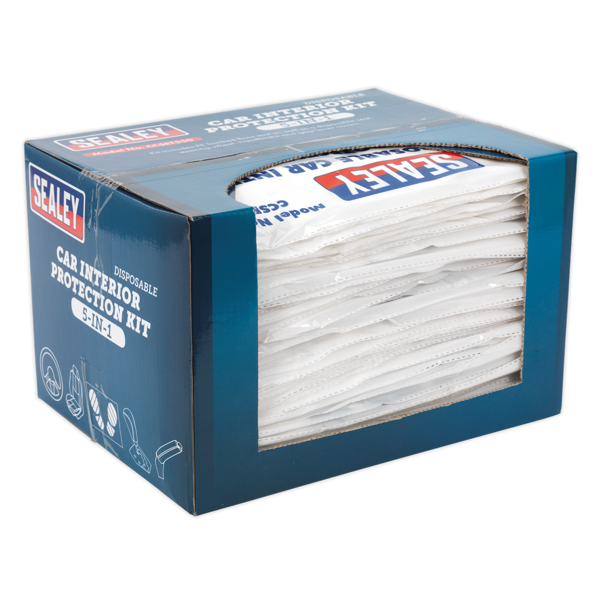 5in1 Disposable Car Interior Protection Kit -Box of 50 (Genuine Sealey ccset550)