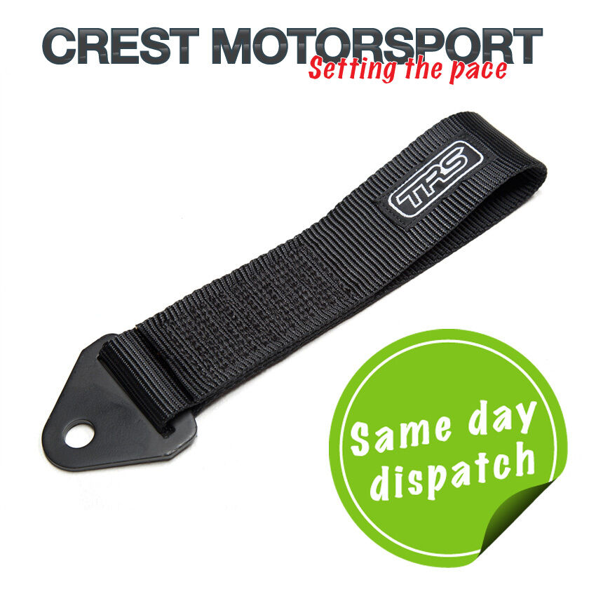 TRS Fixed Tow Eye Strap/Loop BLACK (MSA Compliant) Race/Rally/Competition Car