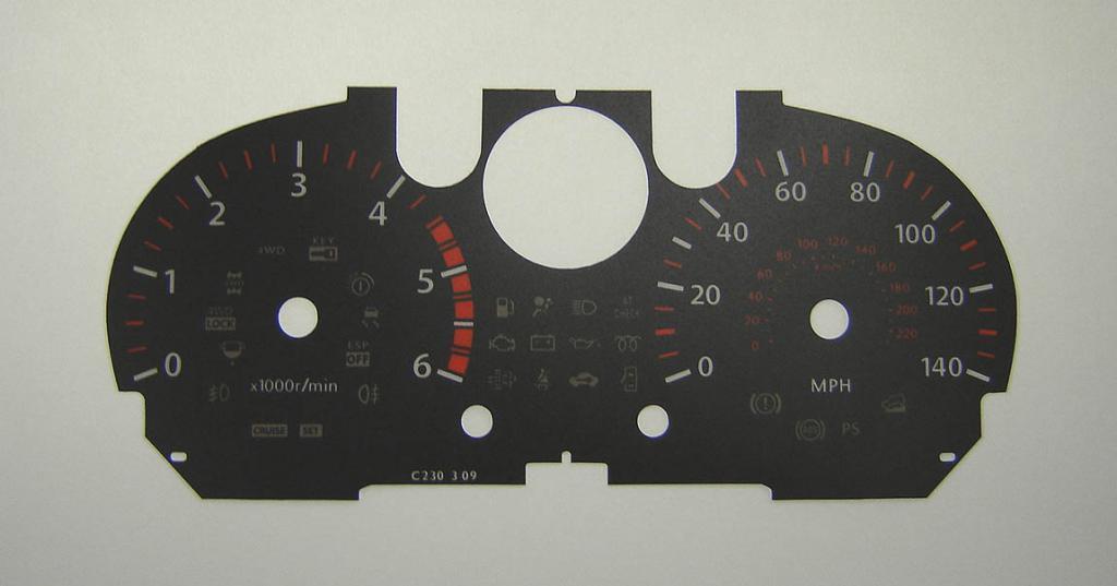Lockwood BLACK Dial Conversion Kit for Nissan X-Trail C230