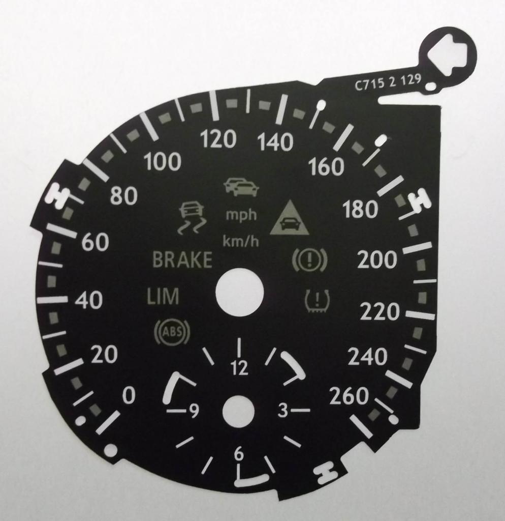 Lockwood Mercedes GL-Class GL500 KMH BLACK Dial Conversion Kit C715