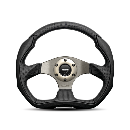 Momo Steering wheel (street) - EAGLE - BLACK LEATHER - ANTHRACITE CENTRE Ø350mm