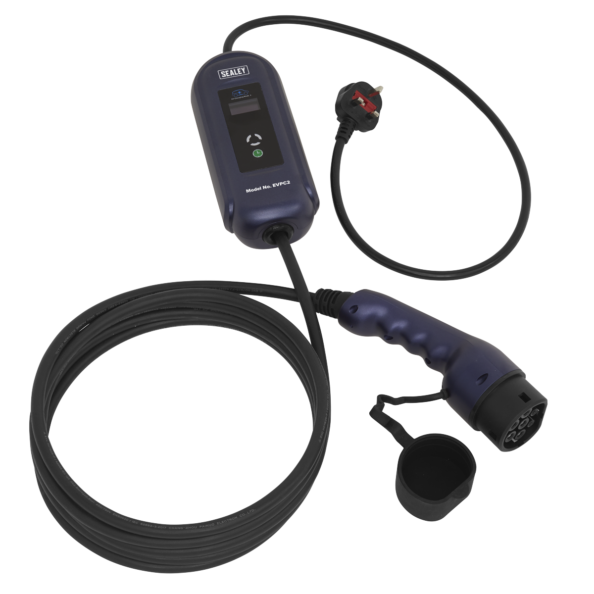 Portable EV Charger Type 2 to UK 10A 5m Cable (Genuine Sealey EVPC2)