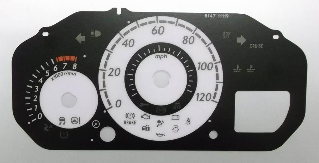 Lockwood Mazda 2 Mk3 2007- WHITE Dial Conversion Kit 8147