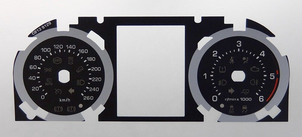 Lockwood Range Rover Evoque Diesel KMH BLACK (White #) Dial Conversion Kit C813