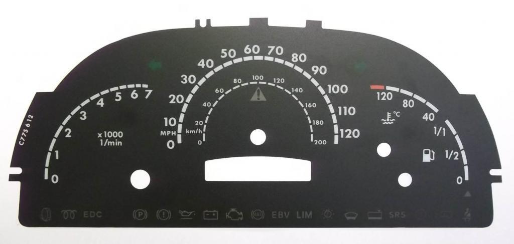 Lockwood Mercedes Sprinter 125MPH/200KMH BLACK Dial Conversion Kit C775