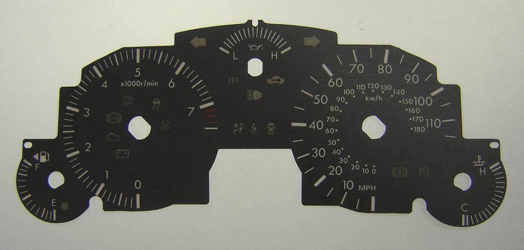 Lockwood Mazda MX5 Mk3 2005- 115MPH KMH to MPH BLACK Dial Conversion Kit C109