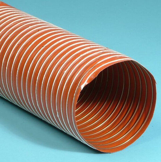 4M Orange Silicone Ducting / V9 High Temperature Flexible Air Feed -80 to +310°C
