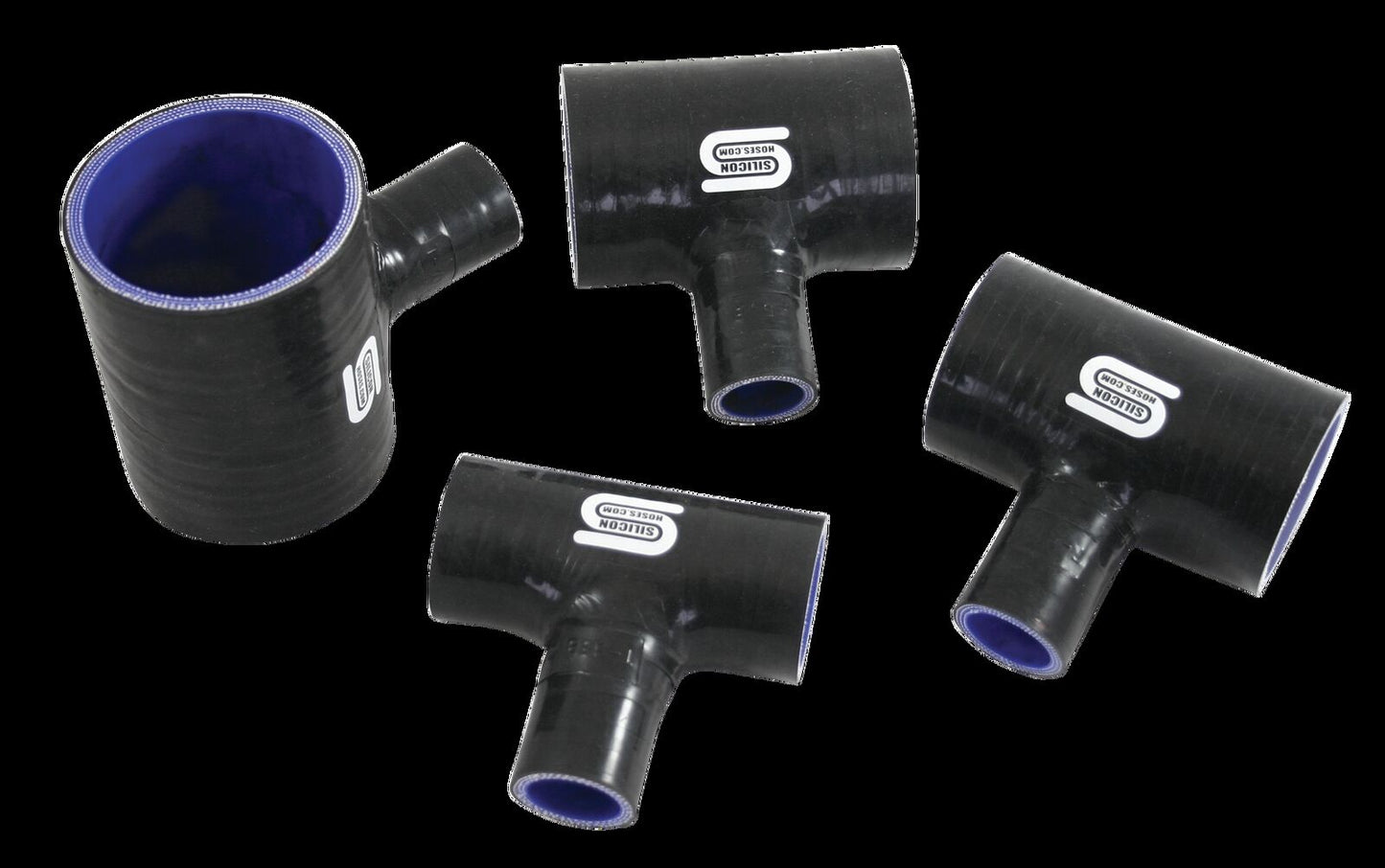 SiliconHoses.com Silicone T-Piece Hose 25mm Spout Blow-Off/Dump Valve BLUE/BLACK