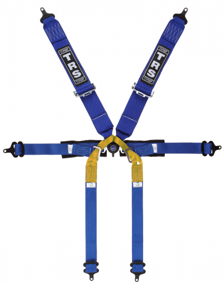 TRS Pro 6 Point Single Seater Harness - Blue
