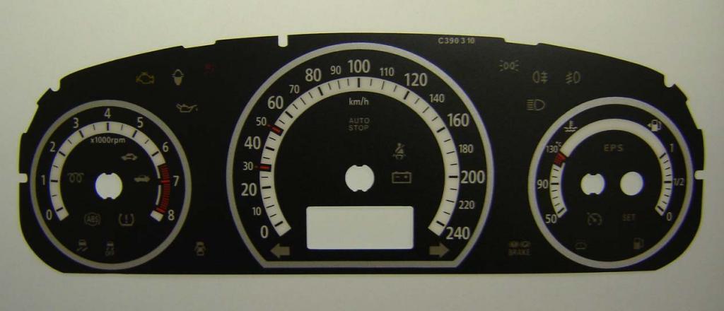 Lockwood Kia Cee'd Petrol KMH 0-240KMH/0-8000RPM BLACK Dial Conversion Kit C390