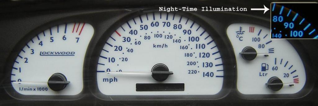Lockwood Vauxhall Vectra (B) 1999-2002 140MPH YELLOW (ST) Dial Kit 44Q