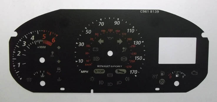 Lockwood Renault Megane Mk3 2008- BLACK Dial Conversion Kit C961