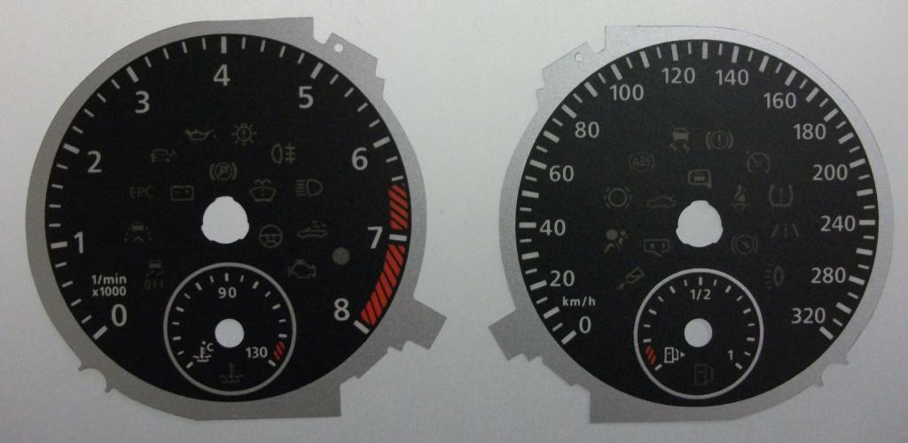 Lockwood VW Scirocco KMH BLACK Dial Conversion Kit C525