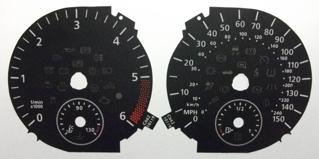 Lockwood VW Golf Mk6 Diesel with Mirror Icon BLACK Dial Conversion Kit C662