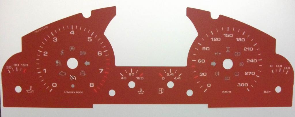 Lockwood Porsche Cayenne Mk1 2002-2010 KMH RED Dial Conversion Kit C672R