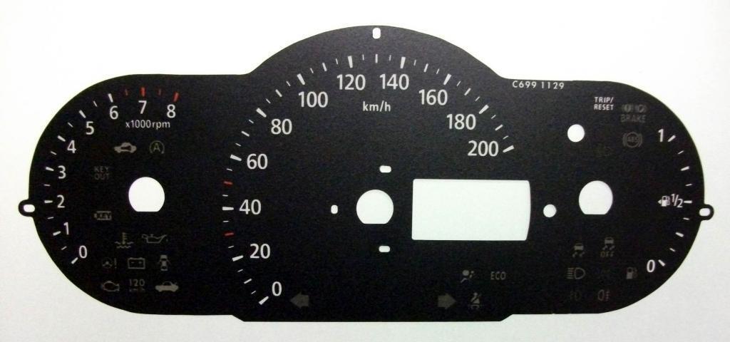 Lockwood Kia Picanto Petrol KMH BLACK Dial Conversion Kit C699