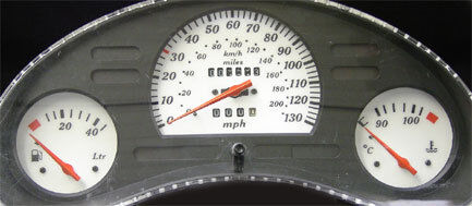 Lockwood Vauxhall Corsa B 0-130MPH no Rev Counter w/Rest pegs GREEN Dial Kit