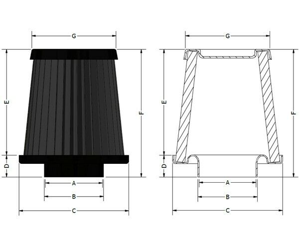 ITG Maxogen JC60/67RPF (Universal Pleated Cotton Gauze Conical Filter)