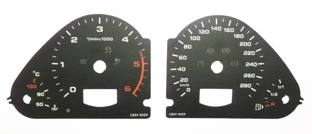 Lockwood Audi A6 (C6 Facelift) 2008-2011 KMH BLACK Dial Conversion Kit C824