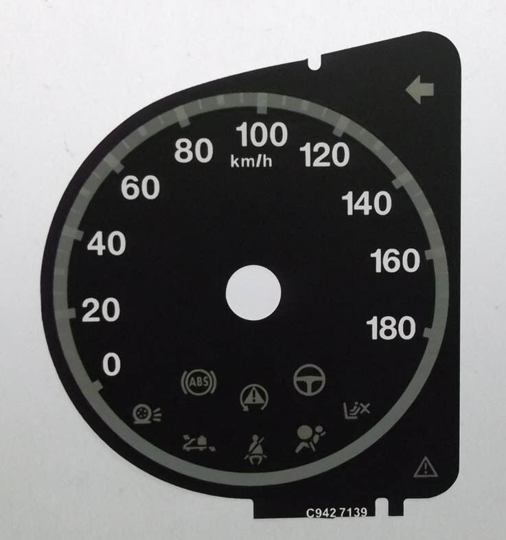 Lockwood Fiat Ducato KMH with Line Through Van BLACK Dial Conversion Kit C942