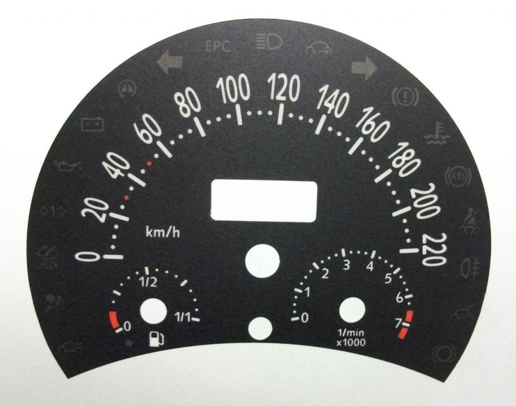 Lockwood VW Beetle 1999- KMH BLACK Dial Conversion Kit C671