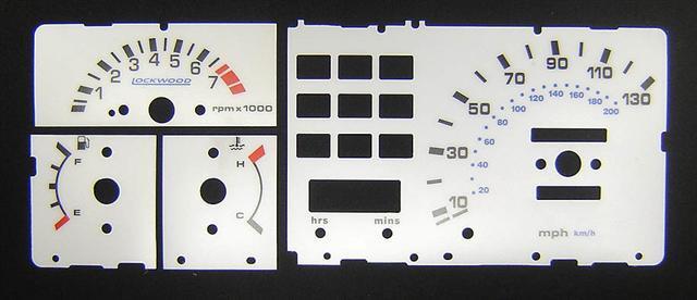 Lockwood Rover Metro GTi & 100 130MPH Vertical Fuel/Temp GREEN Dial Kit 44L