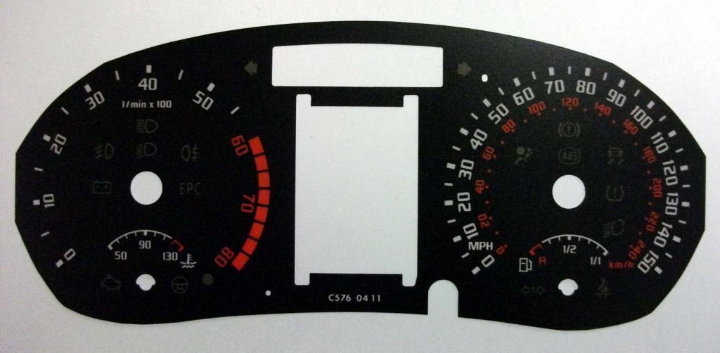 Lockwood Skoda Fabia Mk1 (6Y) 1999-07 1.2 Petrol BLACK Dial Conversion Kit C576