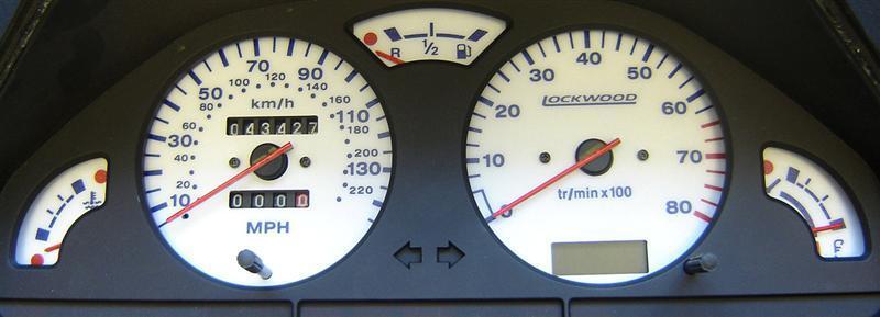 Lockwood Peugeot 106 145MPH with Rev Counter & Oil Gauge BLUE (G) Dial Kit