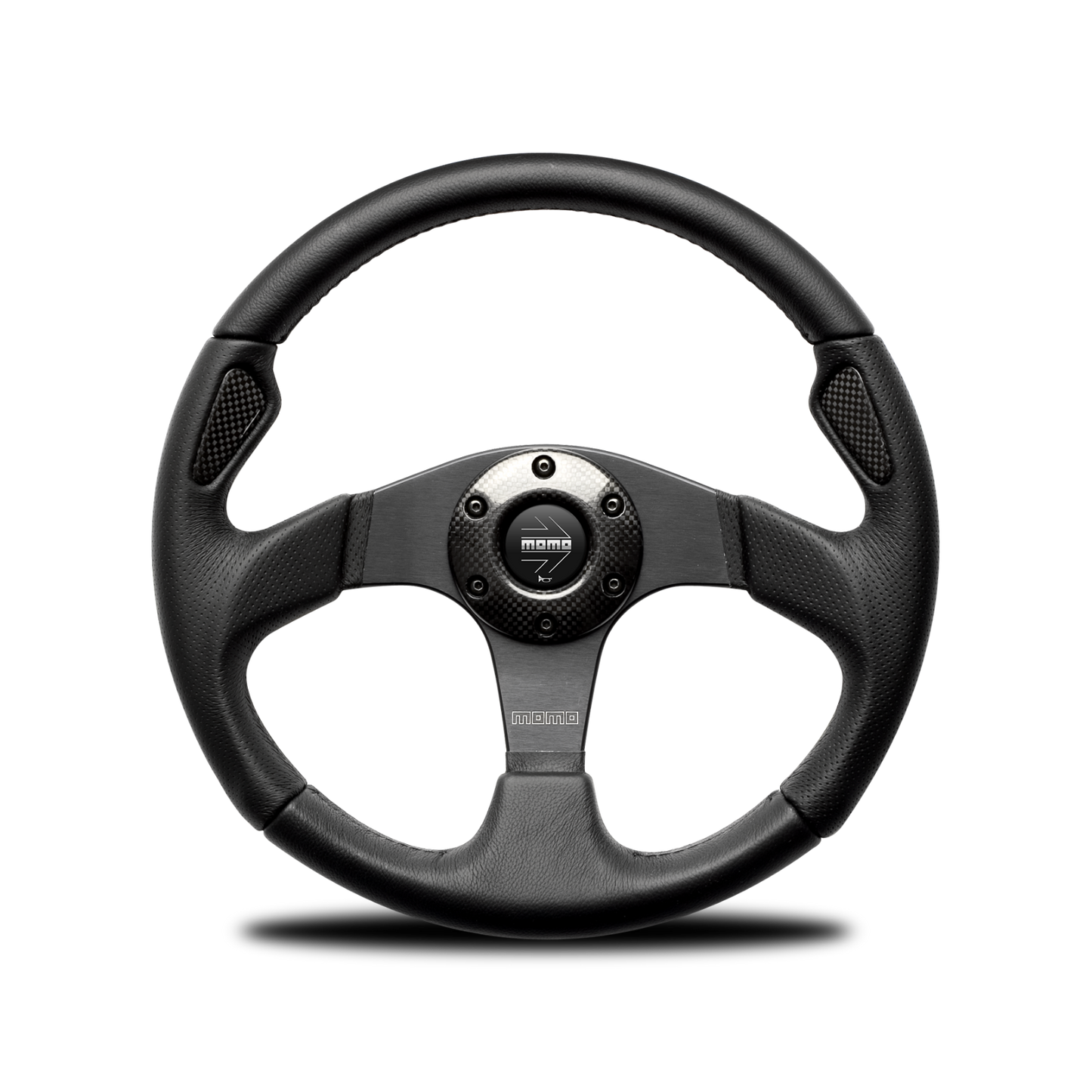 Momo Steering wheel (street) - JET - BLACK LEATHER Ø320mm