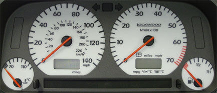 Lockwood VW Golf Mk3 0-140MPH RED (ST) Dial Kit 40NNN