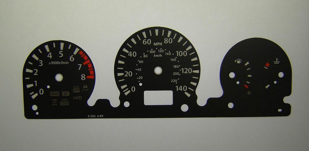 Lockwood BLACK Dial Conversion Kit for Nissan X-Trail T30 C283