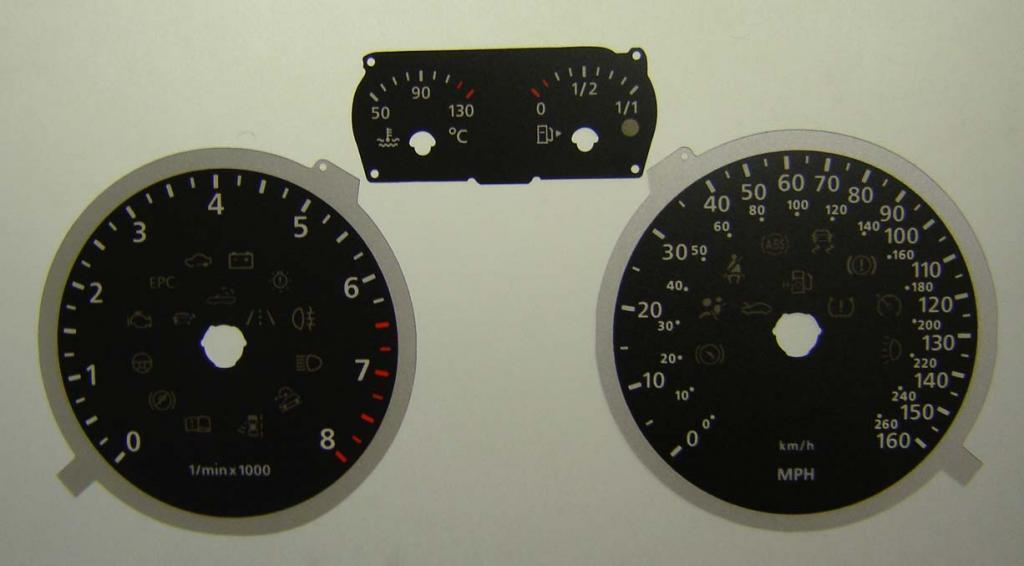 Lockwood VW Tiguan 160MPH/260KMH BLACK Dial Conversion Kit C355