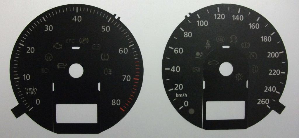 Lockwood VW Passat Petrol KMH BLACK Dial Conversion Kit C522P