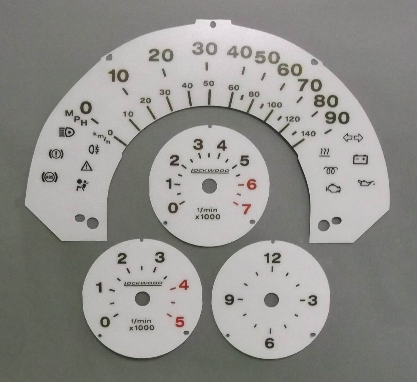 Lockwood Smart Car Import LHD with Rev Counter WHITE Dial Conversion Kit 8013