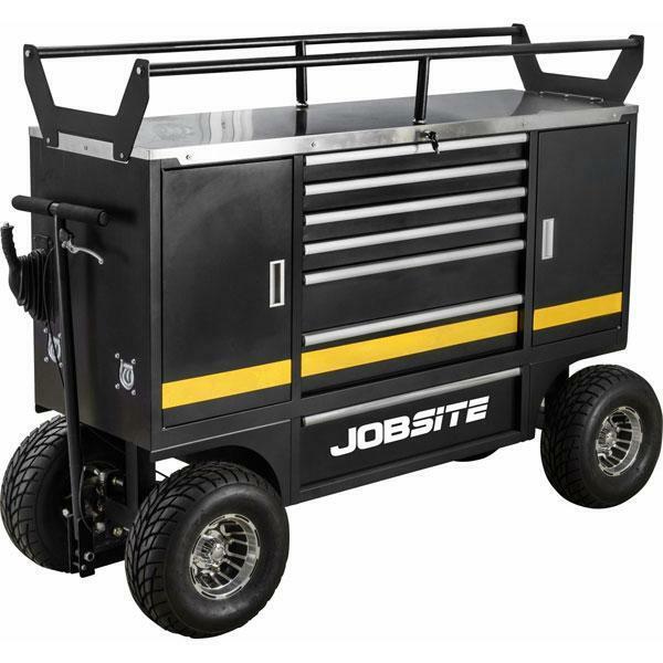 Jobsite - Big Wheeled, Large, Heavy Duty Tool Trolley & Tyre Rack with brakes