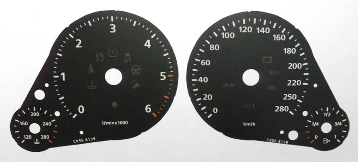 Lockwood VW Touareg 2011- Diesel KMH BLACK Dial Conversion Kit C956