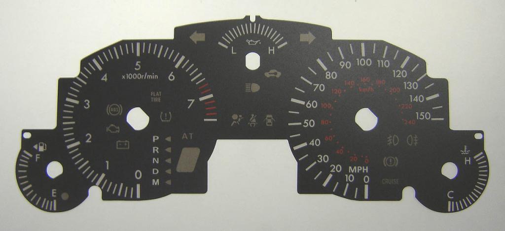 Lockwood Mazda MX5 Mk3 2005- Automatic KMH to MPH BLACK Dial Conversion Kit C145