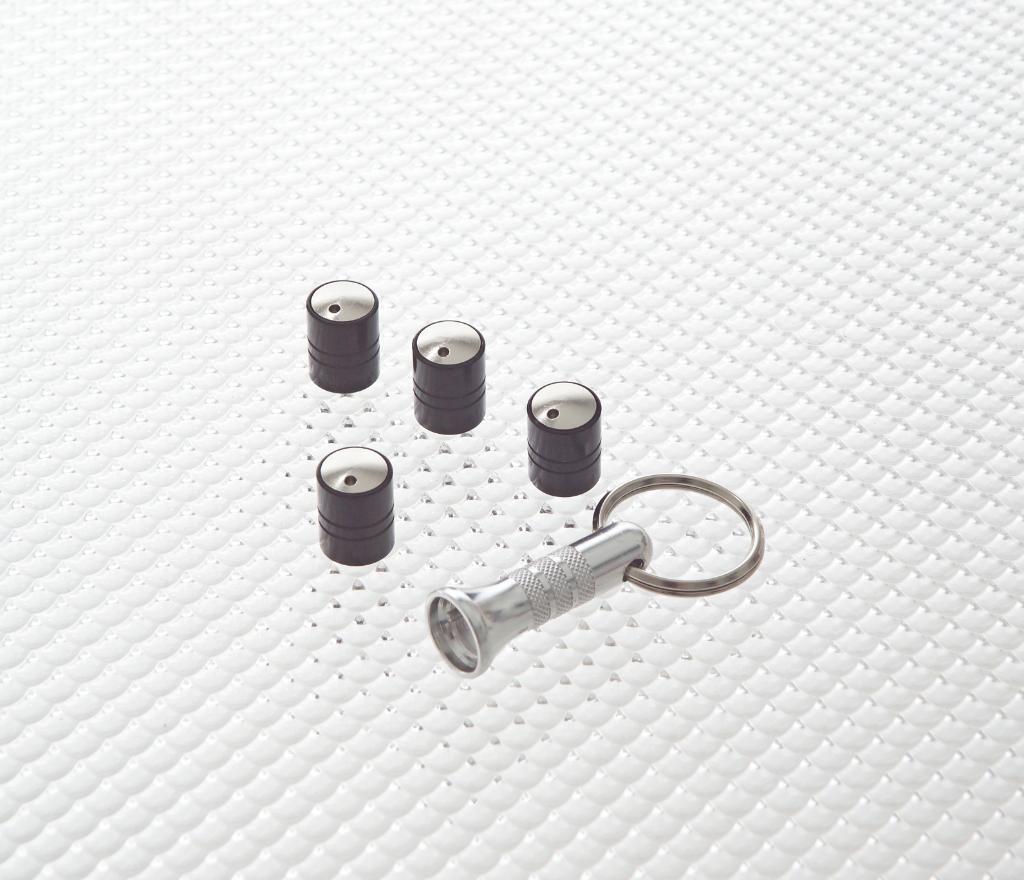 Richbrook Spinning Anti-Theft Anodised Alloy Car Wheel/Tyre Caps (4) BLACK