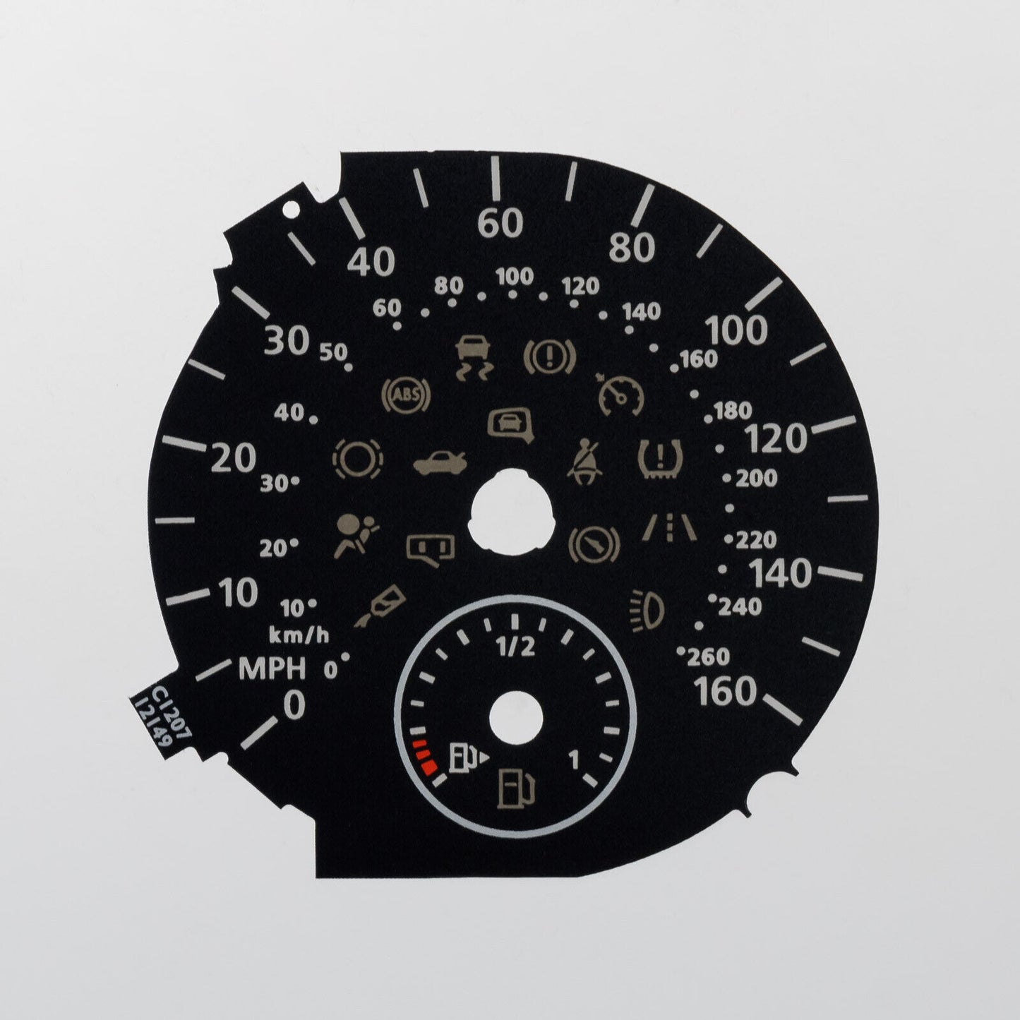 Lockwood VW Golf MK6 160MPH/260KMH KMH to MPH Dial Conversion Kit - C1207