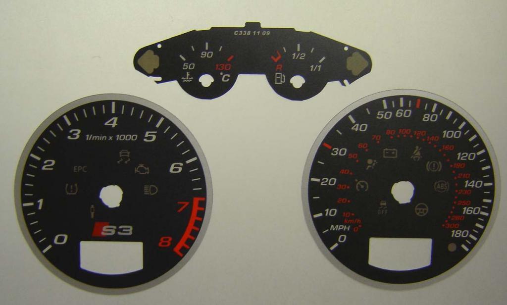 Lockwood Audi S3 DARK GREY Dial Conversion Kit C338