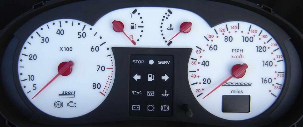 Lockwood Renault Clio Mk2/3 (Incl. Sport 172) 170MPH WHITE (ST) Dial Kit 44NNN