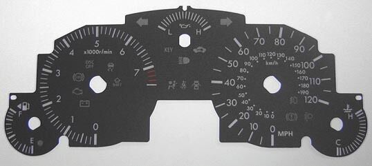 Lockwood Mazda MX5 Mk3 2005- 120MPH KMH to MPH BLACK Dial Conversion Kit C076